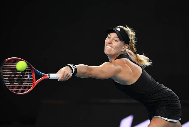 TENNIS GRAMPIANS TROPHY, Angelique Kerber of Germany is seen during the GrampiansTrophy - WTA, Tennis Damen 500 semi-final match against Maria Sakkari of Greece at Melbourne Park in Melbourne, Saturday, February 6, 2021. ( NO ARCHIVING, EDITORIAL USE ONLY, NO USE IN BOOKS WITHOUT CONSENT MELBOURNE VIC AUSTRALIA  Copyright: xDAVExHUNTx 20210206001518669421