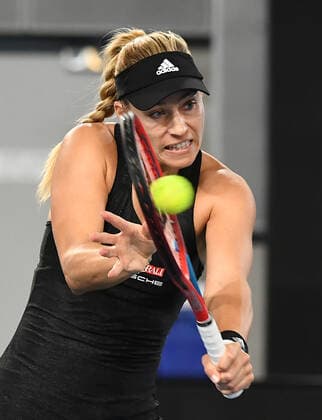 TENNIS GRAMPIANS TROPHY, Angelique Kerber of Germany is seen during the GrampiansTrophy - WTA, Tennis Damen 500 semi-final match against Maria Sakkari of Greece at Melbourne Park in Melbourne, Saturday, February 6, 2021. ( NO ARCHIVING, EDITORIAL USE ONLY, NO USE IN BOOKS WITHOUT CONSENT MELBOURNE VIC AUSTRALIA  Copyright: xDAVExHUNTx 20210206001518669628