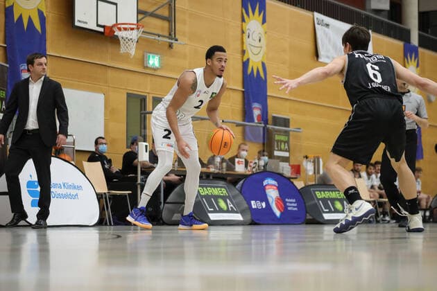 ProB Basketball Liga ART Giants Duesseldorf gegen WWU Baskets Muenster, 06.02.2021 Spielszene ProB Basketball Liga ART Giants Duesseldorf gegen WWU Baskets Muenster, 06.02.2021 Copyright: xBEAUTIFULxSPORTS KennyxBeelex
