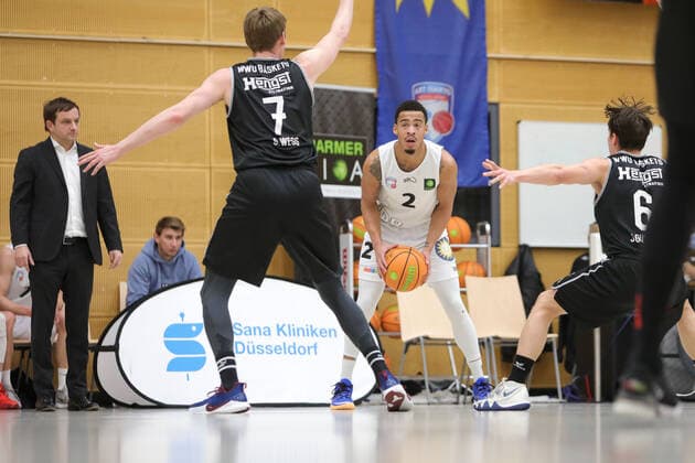 ProB Basketball Liga ART Giants Duesseldorf gegen WWU Baskets Muenster, 06.02.2021 Spielszene ProB Basketball Liga ART Giants Duesseldorf gegen WWU Baskets Muenster, 06.02.2021 Copyright: xBEAUTIFULxSPORTS KennyxBeelex