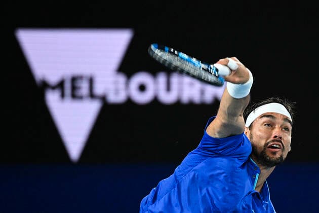 TENNIS ATP, Tennis Herren CUP, Fabio Fognini of Italy in action during the ATP Cup Final against Andrey Rublev of Russia at Melbourne Park in Melbourne, Sunday, February 7, 2021 .( NO ARCHIVING, EDITORIAL USE ONLY, NO USE IN BOOKS WITHOUT CONSENT MELBOURNE VIC AUSTRALIA  Copyright: xDEANxLEWINSx 20210207001518849032