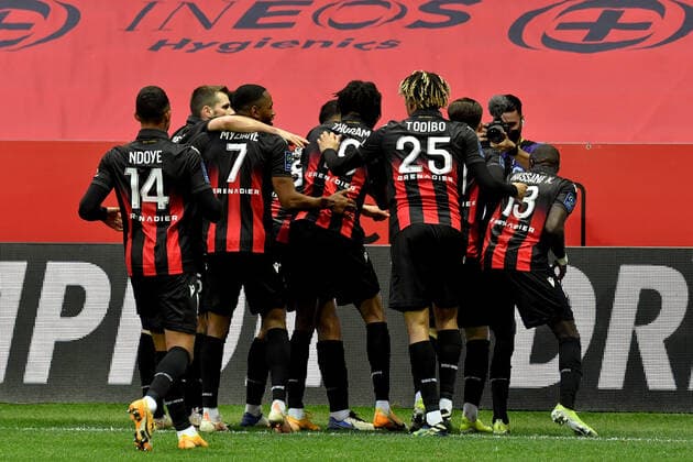Amine Gouiri goal - OGC Nice vs Angers - Ligue 1 Uber Eats - Nice FOOTBALL : OGC Nice vs Angers - Ligue 1 Uber Eats - 07 02 2021 LionelUrman Panoramic 