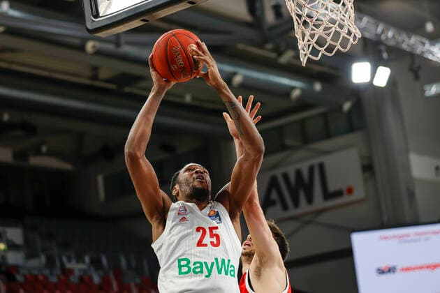 JaJuan Johnson (Bayern München, 25) Brose Bamberg - Bayern München - easyCredit-BBL - Basketball Bundesliga - Basketball Saison 2020 21 - 20. Spieltag, 07.02.2021 Bamberg, Brose Arena ASV-Autoren-Nummer: 4026335 Copyright: DanielxLöb