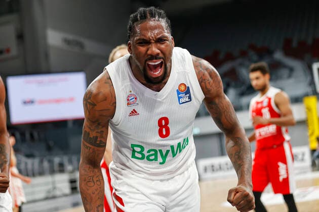 Jalen Reynolds (Bayern München, 08) Brose Bamberg - Bayern München - easyCredit-BBL - Basketball Bundesliga - Basketball Saison 2020 21 - 20. Spieltag, 07.02.2021 Bamberg, Brose Arena ASV-Autoren-Nummer: 4026335 Copyright: DanielxLöb