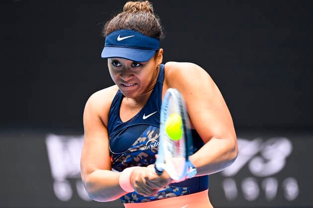 TENNIS AUSTRALIAN OPEN, Naomi Osaka of Japan in action during her first Round Women s singles match against Anastasia Pavlyuchenkova of Russia on Day 1 of the Australian Open at Melbourne Park in Melbourne, Monday, February 8, 2021. ( NO ARCHIVING, EDITORIAL USE ONLY, NO USE IN BOOKS WITHOUT CONSENT MELBOURNE VIC AUSTRALIA  Copyright: xDAVExHUNTx 20210208001519086424