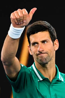 TENNIS AUSTRALIAN OPEN, Novak Djokovic of Serbia celebrates after winning his first Round Men s singles match against Jeremy Chardy of the United States of America on Day 1 of the Australian Open at Melbourne Park in Melbourne, Monday, February 8, 2021. ( NO ARCHIVING, EDITORIAL USE ONLY, NO USE IN BOOKS WITHOUT CONSENT MELBOURNE VIC AUSTRALIA  Copyright: xDAVExHUNTx 20210208001519181168