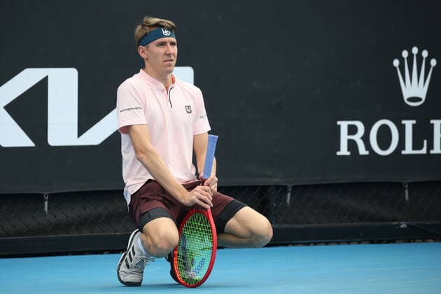 Cedrik-Marcel Stebe, GER, during first round of 2021 Australian Open in Melbourne, 08 02 2021; -