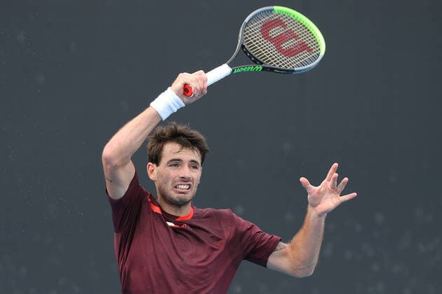 Juan Ignacio Londero, ARG, during first round of 2021 Australian Open in Melbourne, 08 02 2021; -