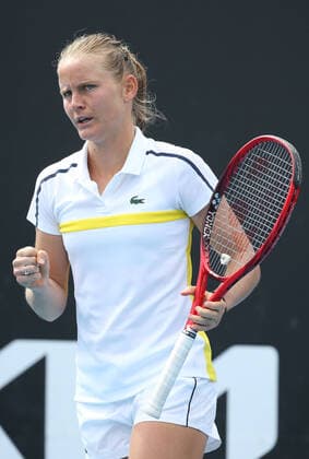 Fiona Ferro, FRA, during first round of 2021 Australian Open in Melbourne, 08 02 2021; -