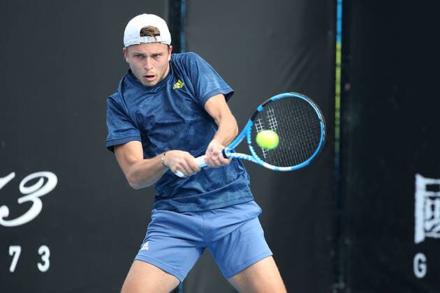 Alexandre Muller, FRA, during first round of 2021 Australian Open in Melbourne, 08 02 2021; -