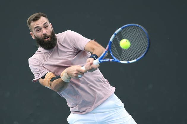 Benoit Paire, FRA, during first round of 2021 Australian Open in Melbourne, 08 02 2021; -