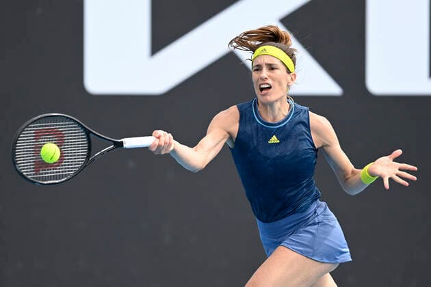 Andrea Petkovic (GER) Tennis - Australian Open 2021 - Grand Slam - Melbourne Park - Melbourne - Victoria - Australia - 8 February 2021. Copyright: xHasenkopfx