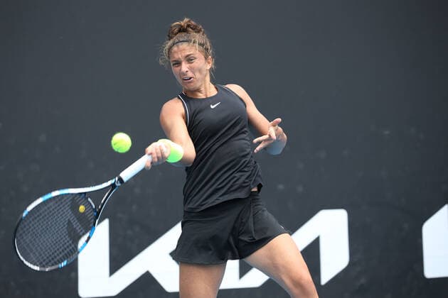Sara Errani, ITA, during first round of 2021 Australian Open in Melbourne, 08 02 2021; -