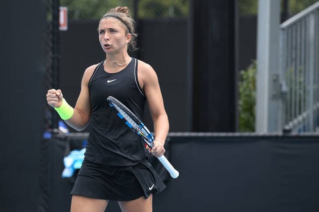 Sara Errani, ITA, during first round of 2021 Australian Open in Melbourne, 08 02 2021; -