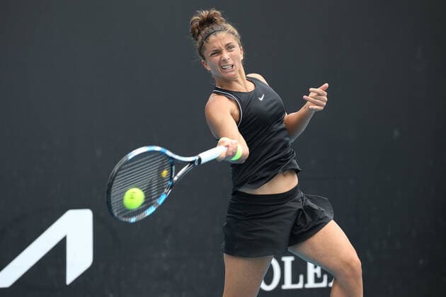 Sara Errani, ITA, during first round of 2021 Australian Open in Melbourne, 08 02 2021; -
