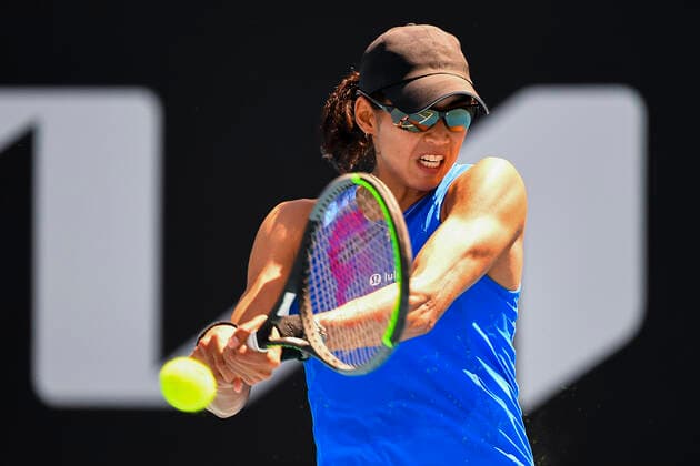 TENNIS AUSTRALIAN OPEN, Astra Sharma of Australia in action during her first Round Women s singles match against Nao Hibino of Japan on Day 2 of the Australian Open at Melbourne Park in Melbourne, Tuesday, February 9, 2021. ( NO ARCHIVING, EDITORIAL USE ONLY, NO USE IN BOOKS WITHOUT CONSENT MELBOURNE VIC AUSTRALIA  Copyright: xJAMESxROSSx 20210209001519312933