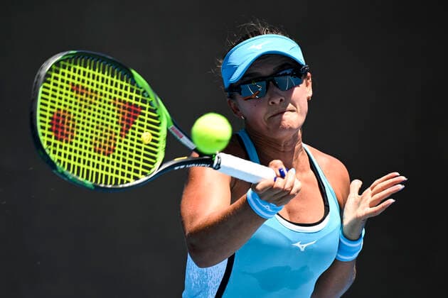 TENNIS AUSTRALIAN OPEN, Arina Rodionova of Australia in action during her first Round Women s singles match against Madison Brengle of the United States of America on Day 2 of the Australian Open at Melbourne Park in Melbourne, Tuesday, February 9, 2021. ( NO ARCHIVING, EDITORIAL USE ONLY, NO USE IN BOOKS WITHOUT CONSENT MELBOURNE VIC AUSTRALIA  Copyright: xDEANxLEWINSx 20210209001519321337