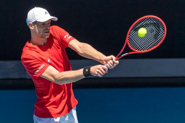 Yannick Hanfmann Australian Open 2021 - Melbourne Park - Melbourne - Victoria - Australia - 09 02 2021. Copyright: xJuergenxHasenkopfx