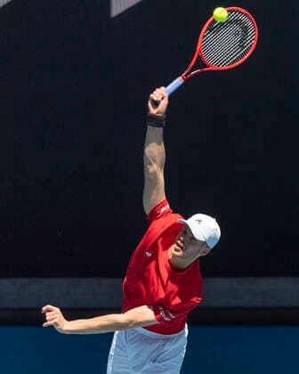 Yannick Hanfmann Australian Open 2021 - Melbourne Park - Melbourne - Victoria - Australia - 09 02 2021. Copyright: xJuergenxHasenkopfx