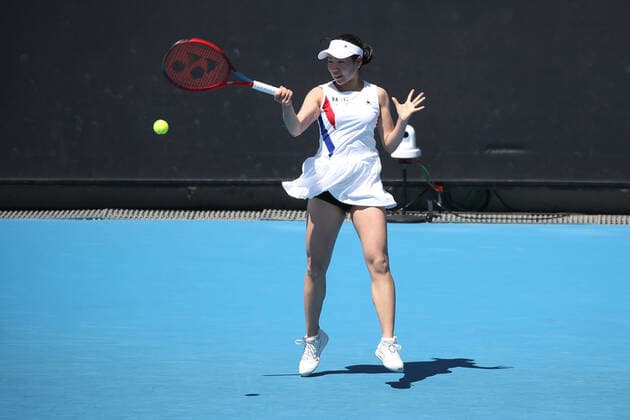 Nao Hibino, JPN, during first round of 2021 Australian Open in Melbourne, 09 02 2021; -