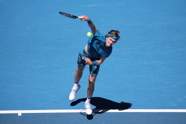 Andrey Rublev, RUS, during first round of 2021 Australian Open in Melbourne, 09 02 2021; -