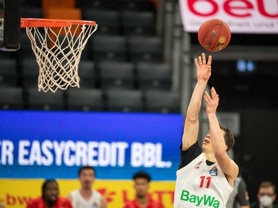 Vladimir Lucic (FC Bayern, 11), ratiopharm Ulm vs. FC Bayern Basketball, Basketball, Bundesliga, easycredit, 17. Spieltag, Saison 2020 2021, 09.02.2021, ratiopharm Ulm vs. FC Bayern Basketball, Basketball, Bundesliga, easycredit, 17. Spieltag, Saison 2020 2021, 09.02.2021 Neu-Ulm Copyright: xEIBNER SaschaxWaltherx EP_EER