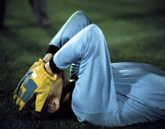 20.06.76 CSSR - Deutschland Jugoslawien, Belgrad, 20.06.1976, Fussball, UEFA EM 1976 in Jugoslawien, Finale, CSSR - DFB Deutschland (5:3 i.E.): Sepp Maier (Deutschland).