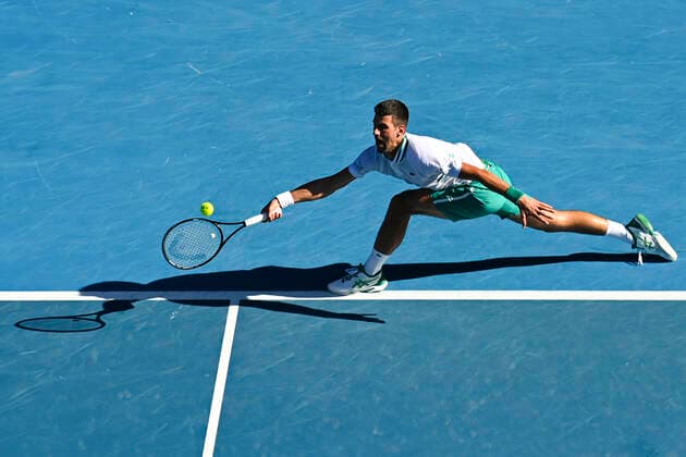 TENNIS AUSTRALIAN OPEN, Novak Djokovic of Serbia in action during his second Round Men s singles match against Frances Tiafoe of the United States of America on Day 3 of the Australian Open at Melbourne Park in Melbourne, Wednesday, February 10, 2021. ( NO ARCHIVING, EDITORIAL USE ONLY, NO USE IN BOOKS WITHOUT CONSENT MELBOURNE VIC AUSTRALIA  Copyright: xDAVExHUNTx 20210210001519559042