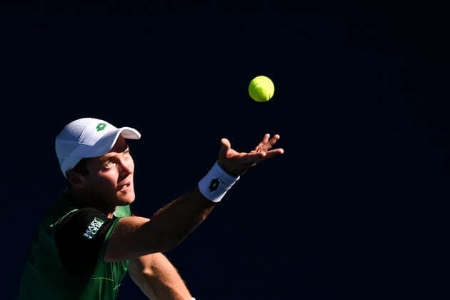 Dominik Koepfer,Aufschlag, Ballwurf, Copyright: xJuergenxHasenkopfx