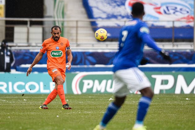 Vitorino Hilton ( Montpellier ) - FOOTBALL : Strasbourg vs Montpellier - Coupe de France - Strasbourg - 10 02 2021 FedericoPestellini Panoramic 