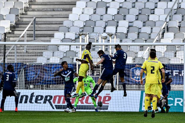 Fußball, Coupe de France, Girodins Bordeaux - FC Toulouse Action Bordeaux vs Toulouse FOOTBALL : Bordeaux vs Toulouse - 32eme de finale de la Coupe de France - Bordeaux - 10 02 2021 ThierryBreton Panoramic 