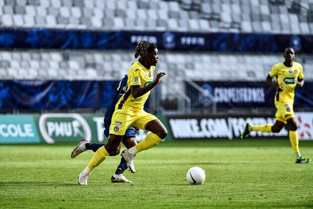Fußball, Coupe de France, Girodins Bordeaux - FC Toulouse KONE Kouadio (Capitaine) (tfc) FOOTBALL : Bordeaux vs Toulouse - 32eme de finale de la Coupe de France - Bordeaux - 10 02 2021 ThierryBreton Panoramic 