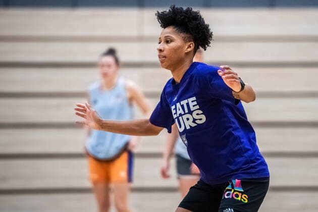 Deeshyra Thomas (03, GISA Lions SV Halle) GISA Lions SV Halle Training Basketball - 1. Bundesliga - ERDGAS Sportarena Halle (Saale) 10.02.2021 Foto: Holger John Halle Sachsen-Anhalt Deutschland ERDGAS Sportarena Halle Saale