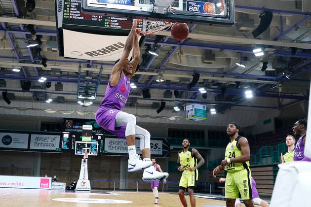 17. Spieltag der easyCredit BBL Basketball Bundesliga in der Oberfrankenhalle in Bayreuth Bayern Deutschland Saison 2020-2021 Medi Bayreuth gegen BG Goettingen Aubrey Dawkins (BG Goettingen 24)