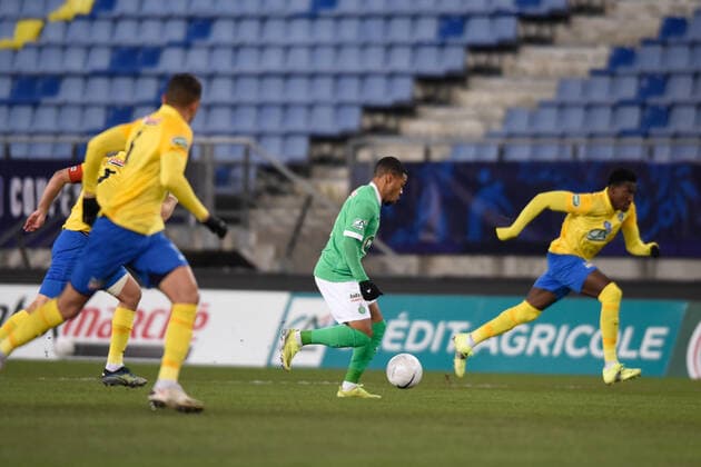 Arnaud Nordin ( Saint Etienne ) - FOOTBALL : Sochaux vs Saint Etienne - Coupe de France - Sochaux - 11 02 2021 FedericoPestellini Panoramic 