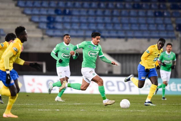 Alman Moueffek ( Saint Etienne ) - FOOTBALL : Sochaux vs Saint Etienne - Coupe de France - Sochaux - 11 02 2021 FedericoPestellini Panoramic 
