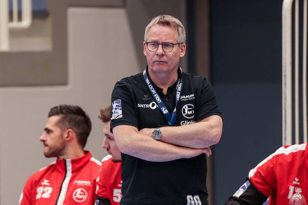 11.02.2021, Handball, Bundesliga, Liqui Moly HBL, Saison 2020 2021, 18. Spieltag - TUSEM Essen - MT Melsungen, Cheftrainer Gudmundur Gudmundsson (MT Melsungen) Essen Sportpark AM Hallo NRW Deutschland xRHR-FOTO DEx