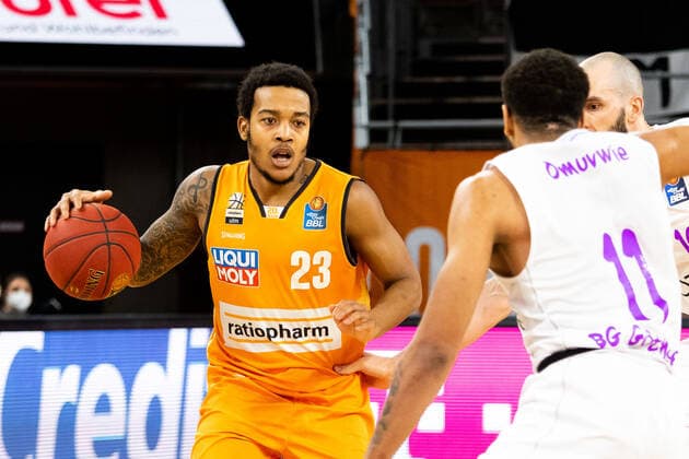Troy Caupain (Ratiopharm Ulm 23) GER, Ratiopharm Ulm vs. BG Goettingen, easycredit 1.Bundesliga Basketball,18.Spieltag, Saison 2020 21, 12.02.2021 Ratiopharm Ulm vs. BG Goettingen, 1.Basketball Bundesliga Neu-Ulm Copyright: xEibner-Pressefoto RogerxBuerkex EP_EER
