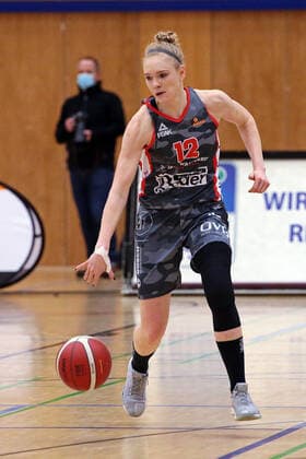 12.02.2021, xovx, Basketball Damen, DBBL, 1. Bundesliga, BC Pharmaserv Marburg - TSV 1880 Wasserburg Laura Hebecker (TSV 1880 Wasserburg), Freisteller Marburg Sporthalle Georg-Gaßmann-Stadion Hessen Deutschland (DE)