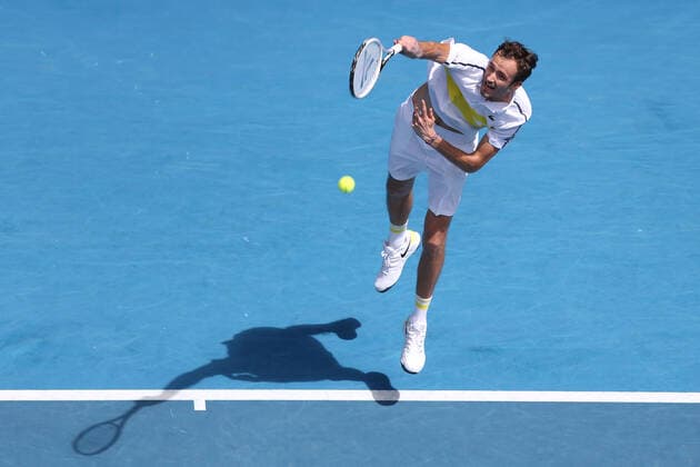 Daniil Medvedev, RUS, during third round of 2021 Australian Open in Melbourne, 13 02 2021; -