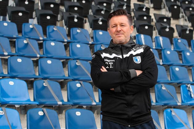 Trainer Christian Titz (1. FC Magdeburg) - 3. Liga Fußball Saison 2020-2021 Vorstellung beim 1. FC Magdeburg in der MDCC Arena in Magdeburg - Fußball,Mann,Männer,Deutschland,13.02.2021