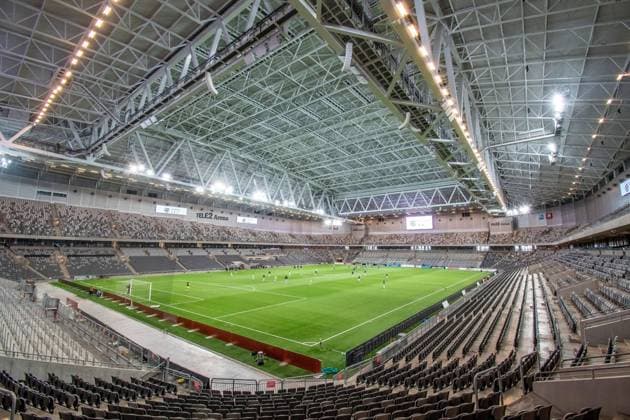 Stockholm, Sweden, Feb 14th 2021 Tele2 arena ahead of the game for 3rd place in Volkswagen Stockholm Challenge between Djurgarden and AIK at Tele2 Arena in Stockholm, Sweden Volkswagen Stockholm Challenge - Djurgarden v AIK 