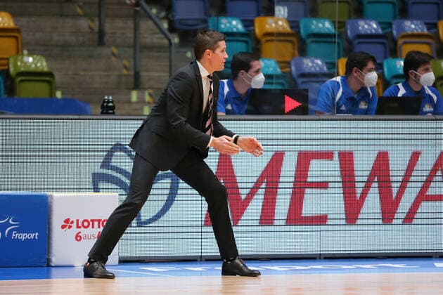 Basketball Bundesliga,Fraport Skyliners - ratiopharm Ulm,2021.02.14,GER, im Holmann Jaka,(HC ratiopharm Ulm), ,Eibner-Pressefoto Uli Scherbaum Fraport Skyliners - ratiopharm Ulm Frankfurt Copyright: xEibner-Pressefoto UlrichxScherbaumx EP_usm