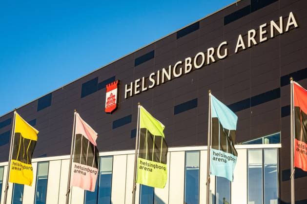 210214 Exteriör vy över entrÃ n till Helsingborg Arena inför handbollsmatchen i Handbollsligan mellan OV Helsingborg och Kristianstad den 14 februari 2021 i Helsingborg. Copyright: CHRISTOFFERxBORGxMATTISSON BB210214CB002