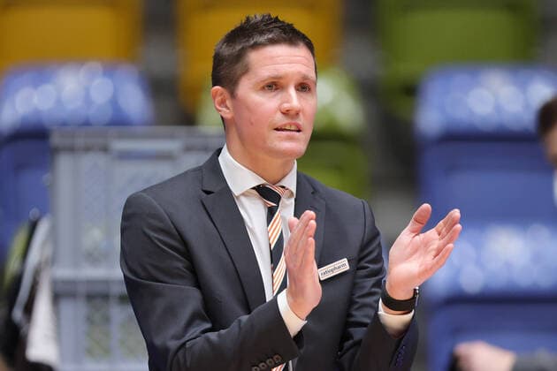 Fraport Skyliners - ratiopharm Ulm, easyCredit BBL Cheftrainer Jaka Lakovic (Ulm). Basketball-Spiel der easyCredit BBL zwischen den Fraport Skyliners und ratiopharm Ulm am 14. Februar 2021 in der Fraport-Arena in Frankfurt am Main., Frankfurt am Main Hessen Deutschland Fraport-Arena