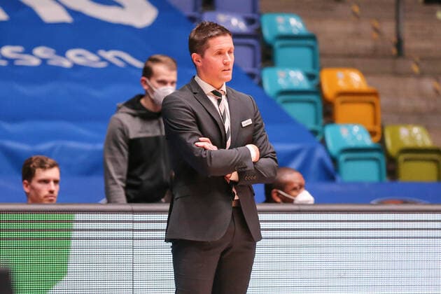 Basketball Bundesliga,Fraport Skyliners - ratiopharm Ulm,2021.02.14,GER, im Holmann Jaka,(HC ratiopharm Ulm), ,Eibner-Pressefoto Uli Scherbaum Fraport Skyliners - ratiopharm Ulm Frankfurt Copyright: xEibner-Pressefoto UlrichxScherbax EP_usm
