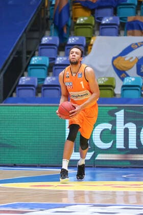 Basketball Bundesliga,Fraport Skyliners - ratiopharm Ulm,2021.02.14,GER, im Conger Demitrius,(ratiopharm Ulm, 1), ,Eibner-Pressefoto Uli Scherbaum Fraport Skyliners - ratiopharm Ulm Frankfurt Copyright: xEibner-Pressefoto UlrichxScherbax EP_usm