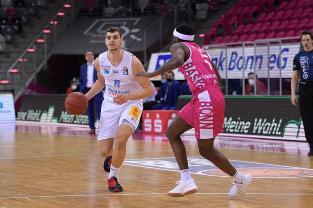 easyCredit BBL, Telekom Baskets Bonn vs. Syntainics MBC, 14.02.2021 Marko Krstanovic (Syntainics MBC 6), easyCredit BBL, Telekom Baskets Bonn vs. Syntainics MBC am 14.02.2021 im Telekom Dome Bonn, Bonn (Nordrhein-Westfalen) Copyright: xBEAUTIFULxSPORTS Mueller-Laschetx