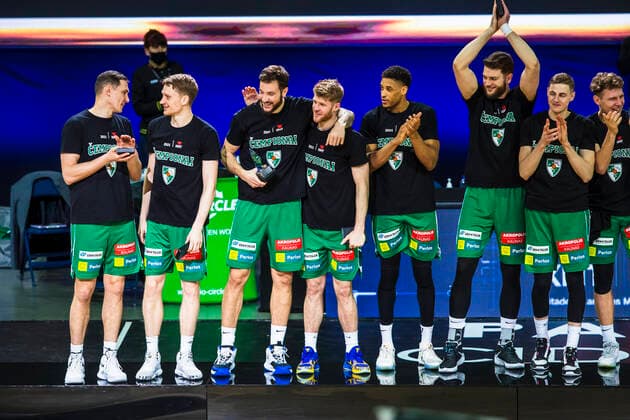 2021-02-14 Panevezys Lithuania. Lithuanian basketball Cup (Karaliaus Mindaugo Taure) final Zalgiris Kaunas vs Lietkabelis Panevezys at Cido arena in Panevezys on Sunday 14 of February 2021. Panevezys Lithuania  Copyright: xKarolisxKavolelisx sport basketball cup