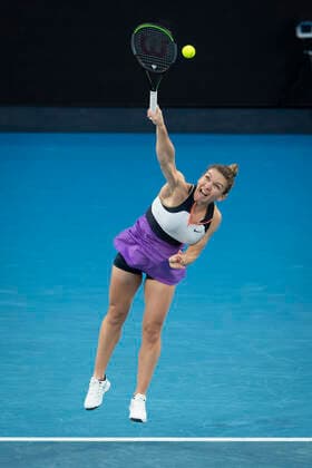 Simona Halep,von oben Australian Open 2021 - Melbourne Park - Melbourne - Victoria - Australia - 14 02 2021. Copyright: xJuergenxHasenkopfx